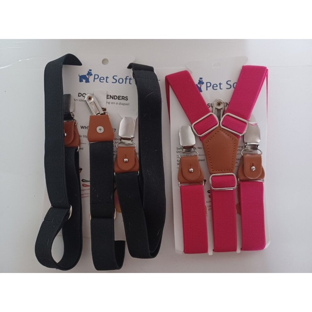 Pet Soft Dog Suspenders 2 Pieces  Dog Diaper Suspenders for Dogs Diaper